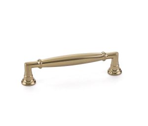 Emtek 86476US4 Transitional Heritage, Westwood Pull, 1-1/8" Projection, 4" CTC, Satin Brass