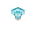 Emtek 86553US10B Crystal, Lido Knob Cyan, 1-5/8" Dimension, 1-1/2" Projection, Oil Rubbed Bronze