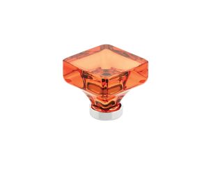 Emtek 86560US3NL Crystal, Lido Knob Tangelo, 1-3/8" Dimension, 1-3/8" Projection, Unlacquered Brass