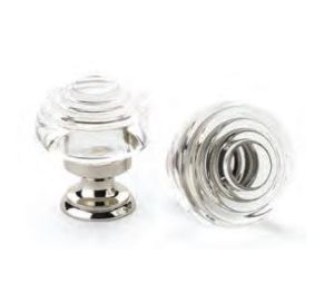 Emtek 86564US19 Deco Crystal Knob, 1-5/8" Diameter, 1-5/8" Projection, Flat Black