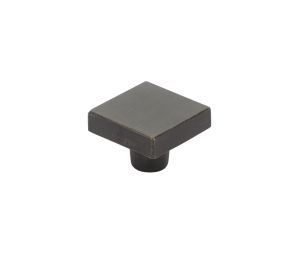 Emtek 86663MB Sandcast Bronze, Rustic Modern Square Knob, 1-5/8" Dimension, 1-1/4" Projection, Medium Bronze