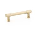 Emtek 86686US4 Industrial Modern, Jasper Pull, 1-3/8" Projection, 3-1/2" CTC, Satin Brass