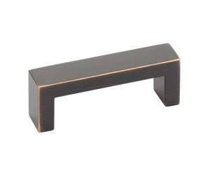 Emtek 86714US10B Modern Rectangular, Keaton Pull, 1-1/2" Projection, 3-1/2" CTC, Oil Rubbed Bronze