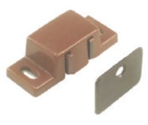 Epco 1006-BR-P Magnetic Catch for Cabinet Doors, Polybagged with Strikes and Screws - Brown Color