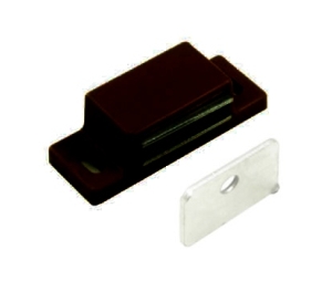 Epco 1009-BR-P Magnetic Catch for Cabinet Doors, Polybagged with Strikes and Screws - Brown Color