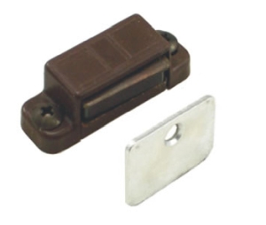 Epco 1010-BR-P Magnetic Catch for Cabinet Doors, Polybagged with Strike and Screws - Brown Color