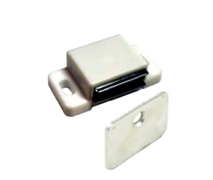 Epco 1014-WH-P Magnetic Catch for Cabinet Doors, Polybagged with Strike and Screws - White Color