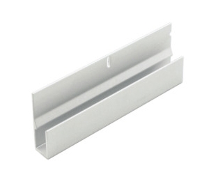 Epco 2013-A Aluminum Top J-Channel, For Use with 1/4" Mirros, 12' Length - Satin Clear Anodized Finish