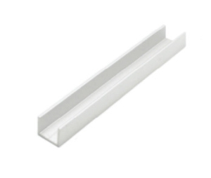 Epco 2050-A Aluminum U-Channel Utility Moulding, 12' Length - Satin Clear Anodized Finish