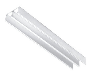 Epco 3314-M Aluminum Upper Guide, For 1/4" By-passing Wood/Glass Doors, 12' Length - Mill Finish