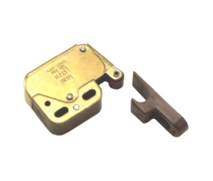 Epco 505-BP Mini Touch Latch, Polybagged with Strike and Screws - Brass/Brown Color