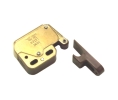 Epco 505-BP Mini Touch Latch, Polybagged with Strike and Screws - Brass/Brown Color