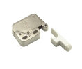 Epco 505-NP Mini Touch Latch, Polybagged with Strike and Screws - Nickel/White Color