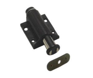 Epco 507-BL-PWS Single Magnetic Touch Latch, Polybagged with Strike and Screws - Black Color