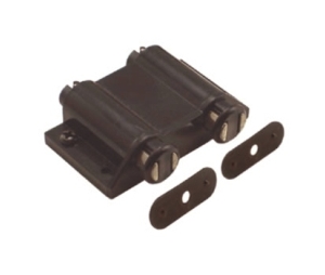 Epco 508-BR-PWS Double Magnetic Touch Latch, Polybagged with Strike and Screws - Brown Color