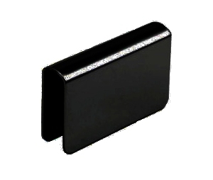 Epco 509-BL Wrap Around Strike Plate for 1/4" and 3/16" Glass, Polybagged with Stick-on Cushion - Black Finish