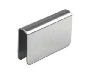 Epco 509-BN Wrap Around Strike Plate for 1/4" and 3/16" Glass, Polybagged with Stick-on Cushion - Brushed Nickel Finish