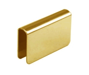 Epco 509-PB Wrap Around Strike Plate for 1/4" and 3/16" Glass, Polybagged with Stick-on Cushion - Polished Brass Finish