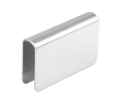 Epco 509-PC Wrap Around Strike Plate for 1/4" and 3/16" Glass, Polybagged with Stick-on Cushion - Polished Chrome Finish