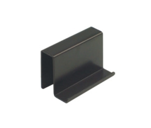 Epco 516-BL Wrap Around Strike Plate with Lip For 1/4" and 3/16" Glass, Polybagged with Strike and Screws - Black Finish