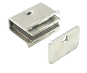 Epco 555-P Snap-in Magnetic Catch for Metal Cabinet Doors, Polybagged with Strike and Screw -Aluminum