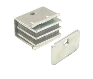 Epco 558-P Snap-in Magnetic Catch for Heavier Metal Cabinet Doors, Polybagged with Strike and Screws -Aluminum