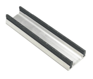 Epco 821-M Aluminum Track, For 3/4" By-passing Wood Doors, 12' Length, with Black Fibre Inserts
