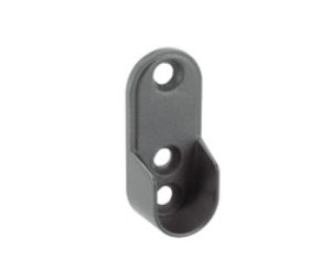 Epco 840-BL Zinc Oval Open Flange for 15 x 1.18" Zinc Oval Closet Rod - Matte Black Finish