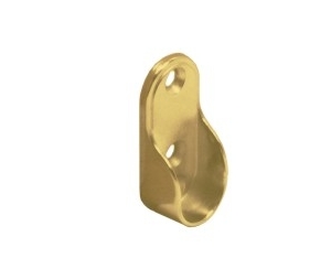 Epco 840-PB Zinc Oval Open Flange for 15 x 1.18" Zinc Oval Closet Rod - Polished Brass Finish