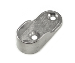 Epco 840-PC Zinc Oval Open Flange for 15 x 1.18" Zinc Oval Closet Rod - Polished Chrome Finish