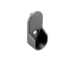 Epco 841-BL Zinc Oval Open Flange with Two Mounting Pins for 15 x 1.18" Zinc Oval Closet Rod - Matte Black Finish