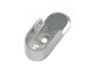 Epco 843-PC Zinc Deep Channel Flange with Mounting Pins for 15 x 1.18" Oval Closet Rod - Polished Chrome Finish