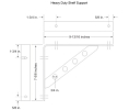 Epco 859-PC Steel Heavy Duty Shelf Support Bracket - Polished Chrome Finish