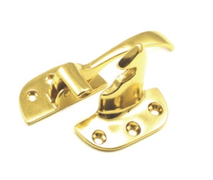 Epco 902 Solid Brass Right Hand Ice Box Door Latch, 3/8" Offset - Polished Brass Finish