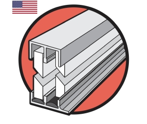 Epco 1-A-6 Aluminum Sliding Door Track Assembly No.1, For 1/4" Thick Wood or Glass Doors, 6' Length - Satin Clear Anodized Finish