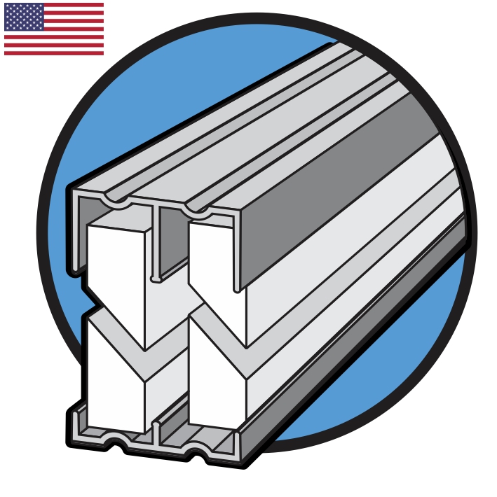 Epco 13G6 Plastic Sliding Door Track Assembly No.13, For 1/2" Thick