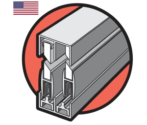 Epco 15-A-4 Aluminum Sliding Door Track Assembly No.15, For 1/4" Thick Glass Doors, 4' Length - Satin Clear Anodized Finish