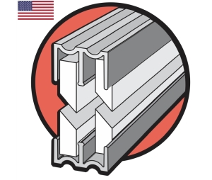 Epco 3-BL-6 Plastic Sliding Door Track Assembly No.3, For 1/4" Thick Wood or Glass Doors, 6' Length - Black