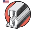 Epco 8-A-6 Aluminum Sliding Door Track Assembly No.8, For 1/4" Thick Wood or Glass Doors, 6' Length - Mill Finish
