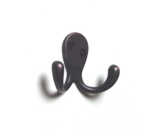 Epco CH202-ORB Zamack Double Wardrobe Hook, Polybagged with Screws, 1-1/8" Projection - Oil Rubbed Bronze Finish