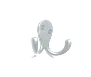 Epco CH202-ZBN-2 Zamack Double Wardrobe Hook, Polybagged with Screws, 1-1/8" Projection - Brushed Nickel Finish