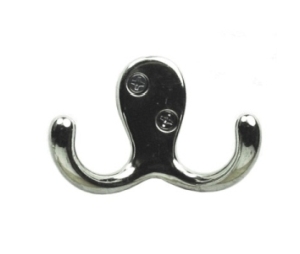 Epco CH202-ZC Zamack Double Wardrobe Hook, Bulk Packed, 1-1/8" Projection - Polished Chrome Finish