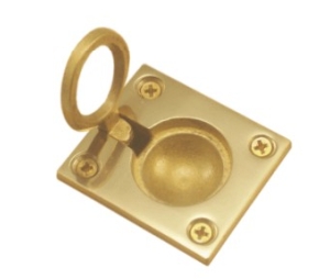 Epco DP422-PB Finger Pull, 1-1/4" Height, 1-1/2" Width - Polished Cast Brass