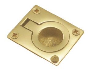 Epco DP423-PB Finger Drawer Pull, 1-3/4" Height, 1-1/2" Width - Polished Cast Brass