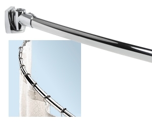 Epco SH960-5-PC Curved Shower Rod Kit, 5' Length - Polished Chrome Finish