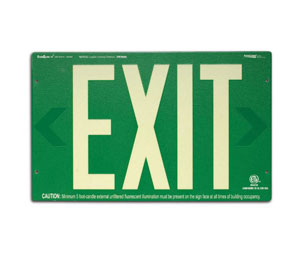 EverGlow BPLXG Photo-luminescent Exit Sign ”EXIT” - Green