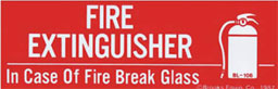 Ansul FEIC 6"X2" - "In case of Fire Break Glass" Sticker