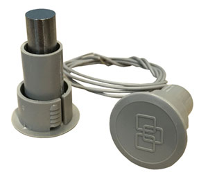 GE Security 1078C-G Recessed Magnetic Steel Door Contact w/ Wire Leads - Closed Loop, Grey