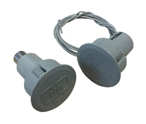 GE Security 1078W-G Recessed Magnetic Steel Door Contact w/ Wire Leads - Closed Loop, Grey