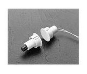 GE Security 1078W-N Recessed Magnetic Steel Door Contact w/ Wire Leads - Closed Loop, White